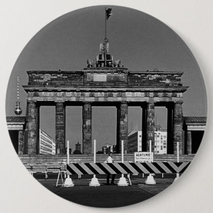 Chapa Redonda De 15 Cm Alemania Vintage Puerta de Brandeburgo Berlín 1970
