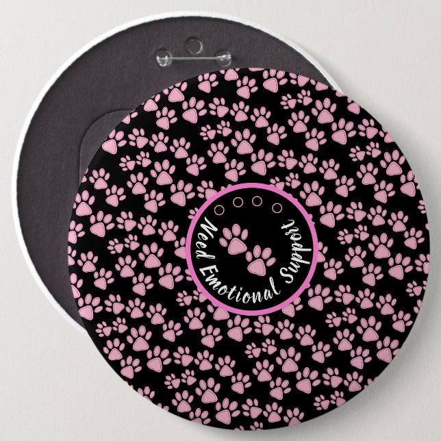 Chapa Redonda De 15 Cm Amantes de los mascotas personalizados rosados con (Anverso y reverso)