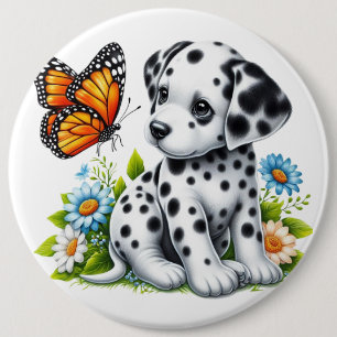 Chapa Redonda De 15 Cm Amigos de Cute Dalmatian/Butterfly