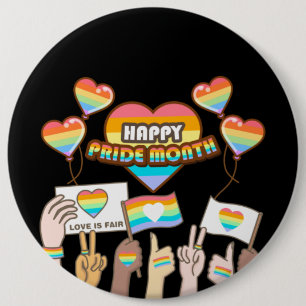 Chapa Redonda De 15 Cm Amor del orgullo. El amor es justo. Mes del orgull