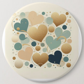 Chapa Redonda De 15 Cm Amor Pastel Estético Corazón Beige Abstracto Mínim