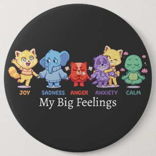 Chapa Redonda De 15 Cm Animales Adorables Kawaii Salud Mental Emociones &