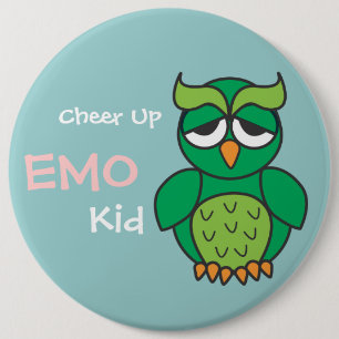 Chapa Redonda De 15 Cm Anime para arriba el búho del niño de Emo