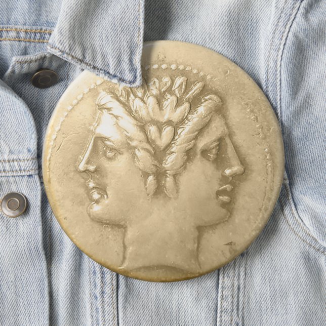 Chapa Redonda De 15 Cm Año Nuevo Feliz — Moneda de Janus (In situ)
