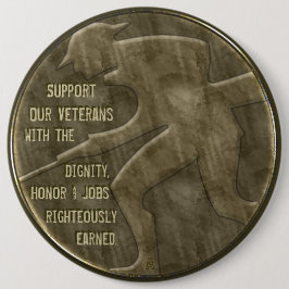 Chapa Redonda De 15 Cm Apoyar a nuestros veteranos