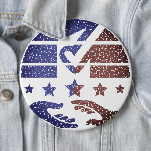 Chapa Redonda De 15 Cm Apretón de manos del deber nacional