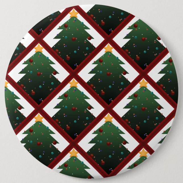 Chapa Redonda De 15 Cm Árbol de Navidad (Anverso)