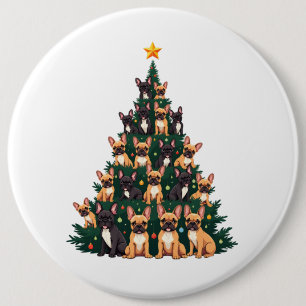 Chapa Redonda De 15 Cm Árbol de Navidad con perros terrier Regalo de Navi