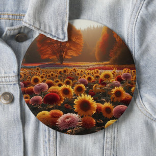 Chapa Redonda De 15 Cm Árboles otoñales/campo con mamáes