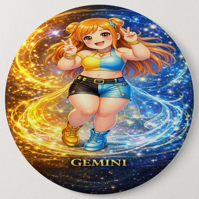 Chapa Redonda De 15 Cm Archive Galaxy: Gemini Vocal Twins (Anverso)