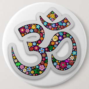 Chapa Redonda De 15 Cm Arte del símbolo floral Namaste