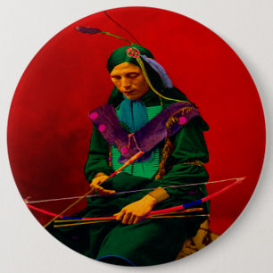 Chapa Redonda De 15 Cm Arte pop indio cherokee