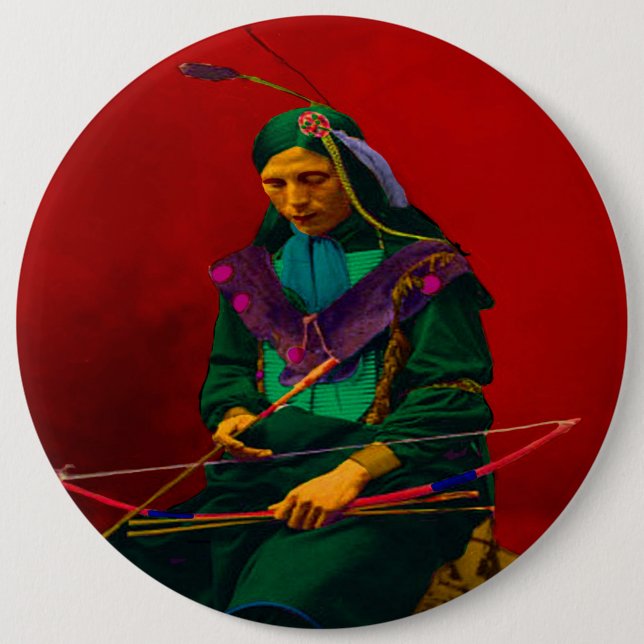Chapa Redonda De 15 Cm Arte pop indio cherokee (Anverso)