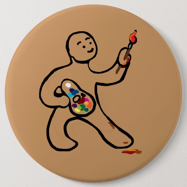 Chapa Redonda De 15 Cm Artista trabajando (Anverso)