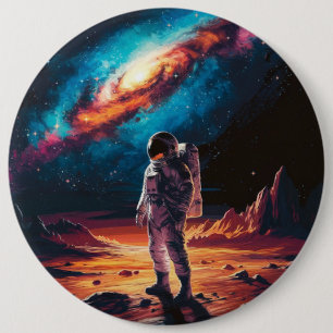 Chapa Redonda De 15 Cm Astronauta en el Planeta