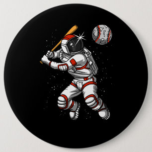 Chapa Redonda De 15 Cm Astronauta espacial jugador de béisbol planeta c