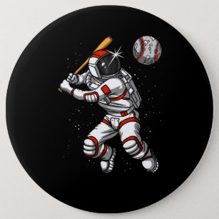 Chapa Redonda De 15 Cm Astronauta espacial jugador de béisbol planeta cós