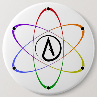 Chapa Redonda De 15 Cm Atheist Atom Symbol Rainbow