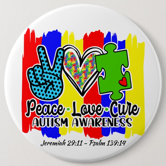Chapa Redonda De 15 Cm Autismo:botón redondear (Anverso)