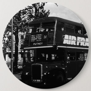 Chapa Redonda De 15 Cm Autobús inglés vintage de dos pisos de Londres