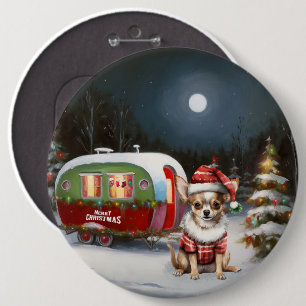 Chapa Redonda De 15 Cm Aventura de Navidad de la Caravana de Chihuahua de