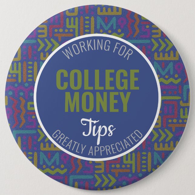 Chapa Redonda De 15 Cm Azul Abstracto | Propinas Apreciadas | Dinero Univ (Anverso)