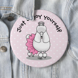 Chapa Redonda De 15 Cm Ballet divertido Ballerina Princesa Poodle Perro (