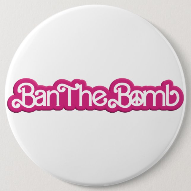 Chapa Redonda De 15 Cm Ban The Bomb ／＃Nobarbenheimer ／ (Anverso)