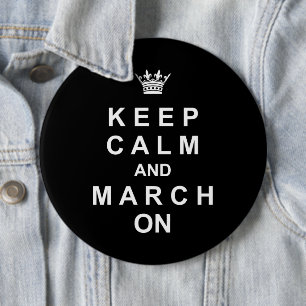 Chapa Redonda De 15 Cm Banda De Marcha "Mantengan La Calma Y Marchen" B