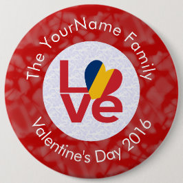 Chapa Redonda De 15 Cm Bandera de amor roja de Chad personalizada