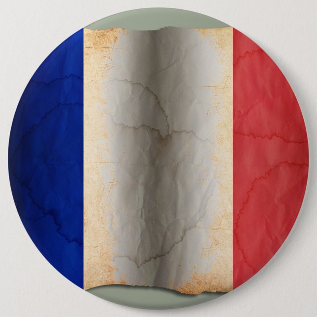 Chapa Redonda De 15 Cm Bandera de Francia (Anverso)