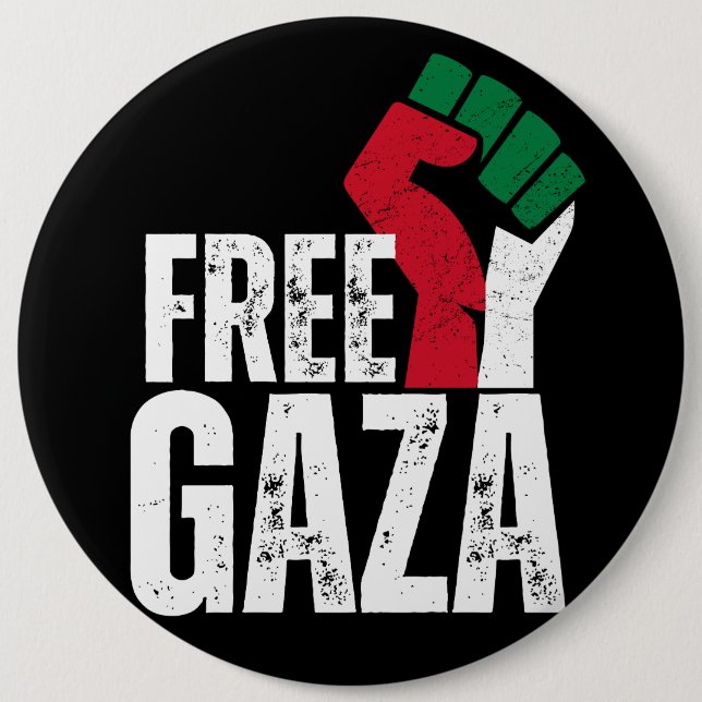 Chapa Redonda De 15 Cm Bandera de Gaza Palestina Libre - Libertad para lo (Anverso)