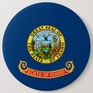Chapa Redonda De 15 Cm Bandera de Idaho, estado de Gem, Estados Unidos