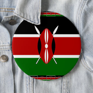 Chapa Redonda De 15 Cm Bandera de Kenia: Con arte de borde de marco de ba