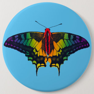 Chapa Redonda De 15 Cm Bandera del Orgullo Arcoiris Mariposa Tradicional