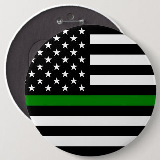 Chapa Redonda De 15 Cm Bandera delgada de la Línea Verde: Veteranos milit