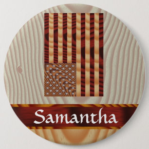 Chapa Redonda De 15 Cm Bandera estadounidense de madera de imitación