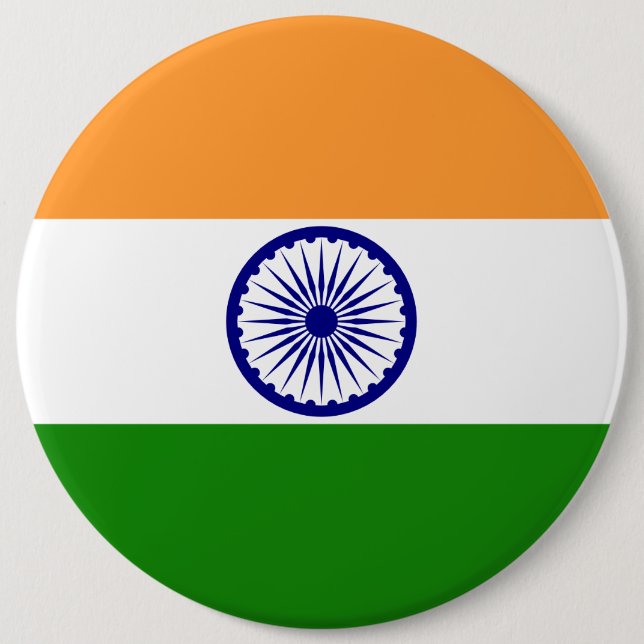 Chapa Redonda De 15 Cm Bandera india (Anverso)
