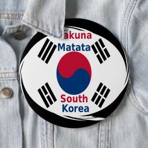 Chapa Redonda De 15 Cm Bandera nacional de Corea del Sur: Orgullo del Tae