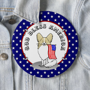 Chapa Redonda De 15 Cm Bandera Patriótica Americana USA Papillon (limón) 
