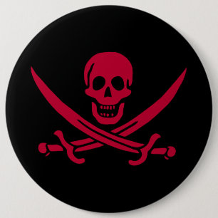 Chapa Redonda De 15 Cm Bandera pirata de Calico Jack Cráneo y Espadas Car