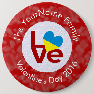 Chapa Redonda De 15 Cm Bandera Roja de AMOR Personalizada Ucraniana 