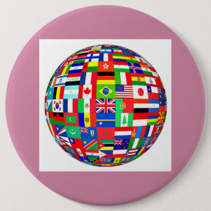 Chapa Redonda De 15 Cm banderas del globo