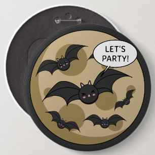 Chapa Redonda De 15 Cm Bats con Fiesta en plena luna