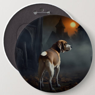 Chapa Redonda De 15 Cm Beagle Halloween Scary