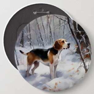 Chapa Redonda De 15 Cm Beagle Let It Snow Navidades