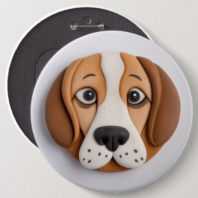 Chapa Redonda De 15 Cm Beagle, una deliciosa galleta inspirada (Anverso y reverso)