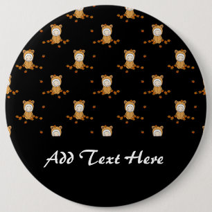 Chapa Redonda De 15 Cm Bebés de otoño en el patrón de hojas caídas