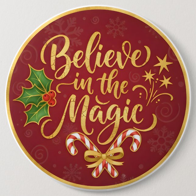 Chapa Redonda De 15 Cm Believe in the Magic (Anverso)