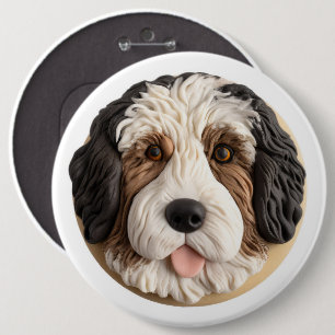 Chapa Redonda De 15 Cm Bernedoodle Perro Inspirado en 3D